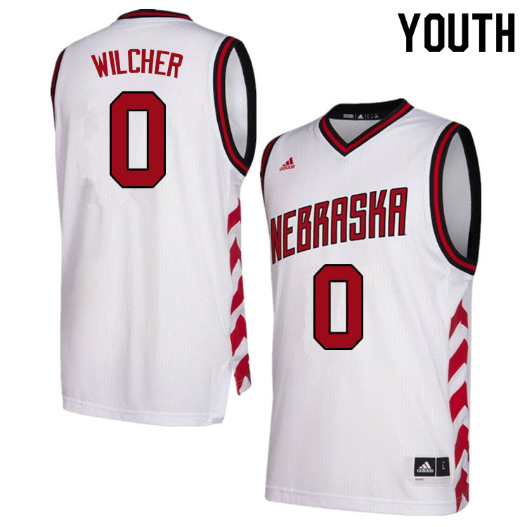 Youth #0 C.J. Wilcher Nebraska Cornhuskers College Basketball Jerseys Sale-Hardwood